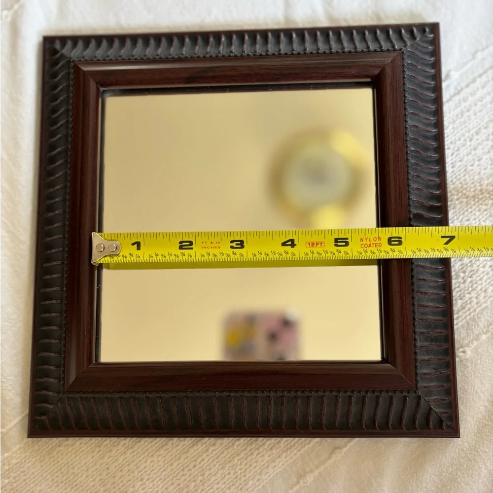 Decorative mirror with wood frame 9x9